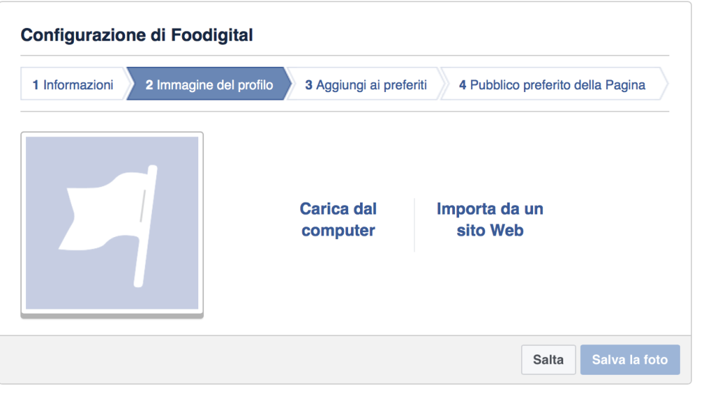 Aggiungere immagine del profilo della pagine